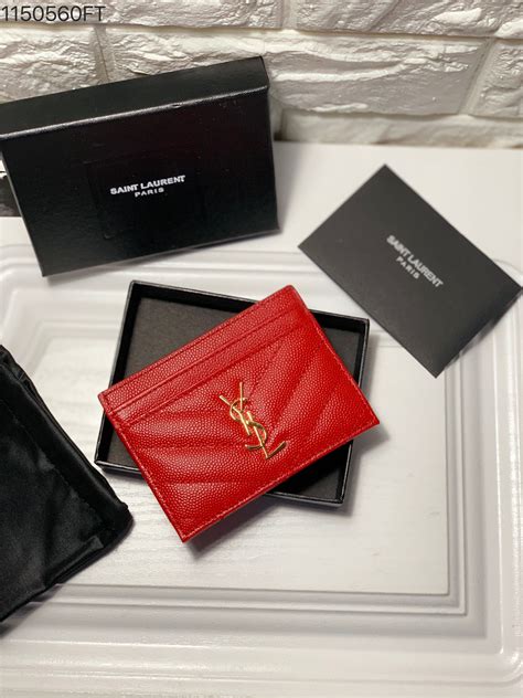 red ysl card holder|ysl card holder used.